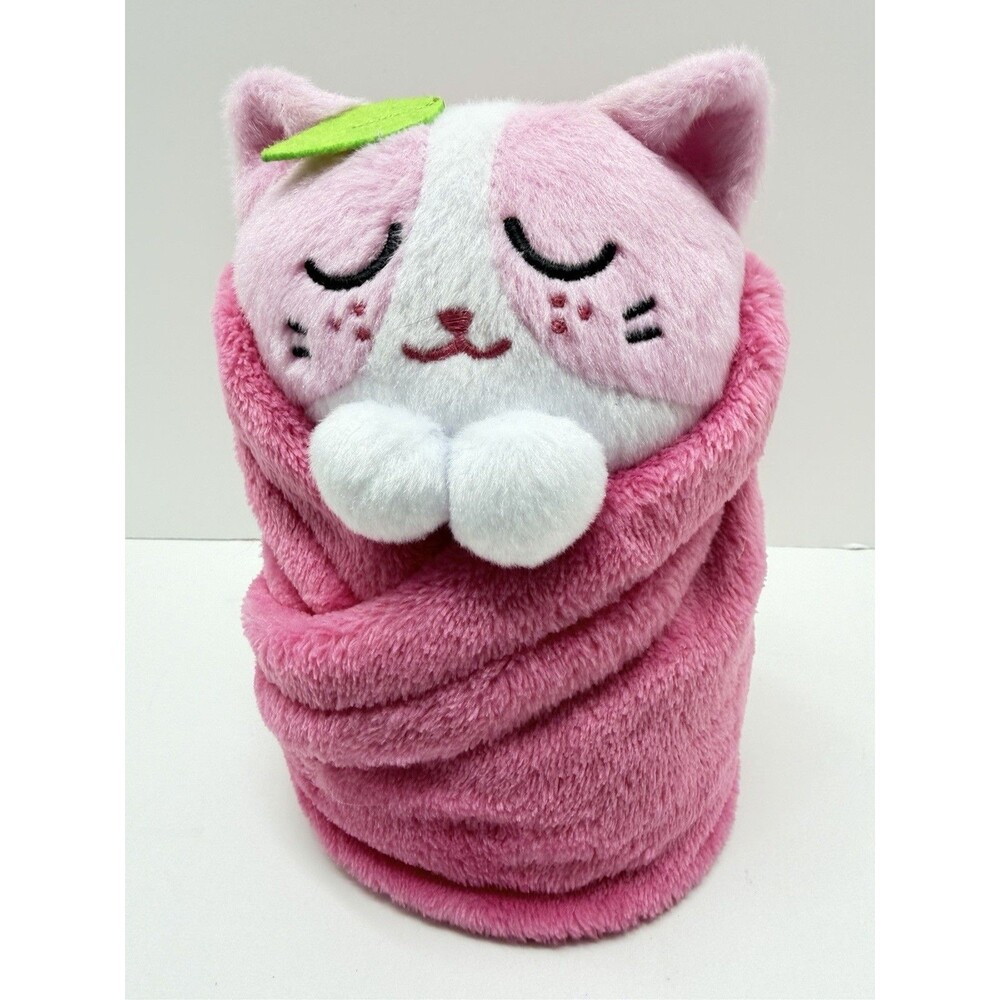 Purritos Strawberry Uncute Plush Pink Cat In A Blanket 7” Stuffed Animal Toy - Picture 7 of 8